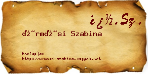 Ürmösi Szabina névjegykártya